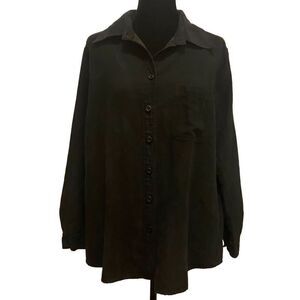 Avenue Button Down‎ Faux Suede Top